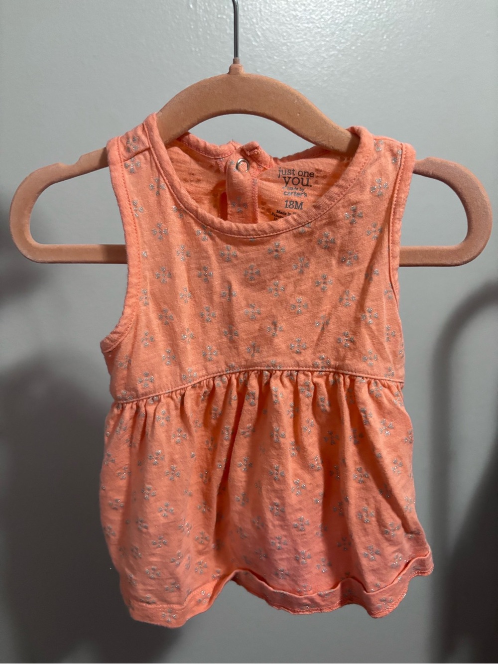 Peach Floral Sleeveless Baby dress/top